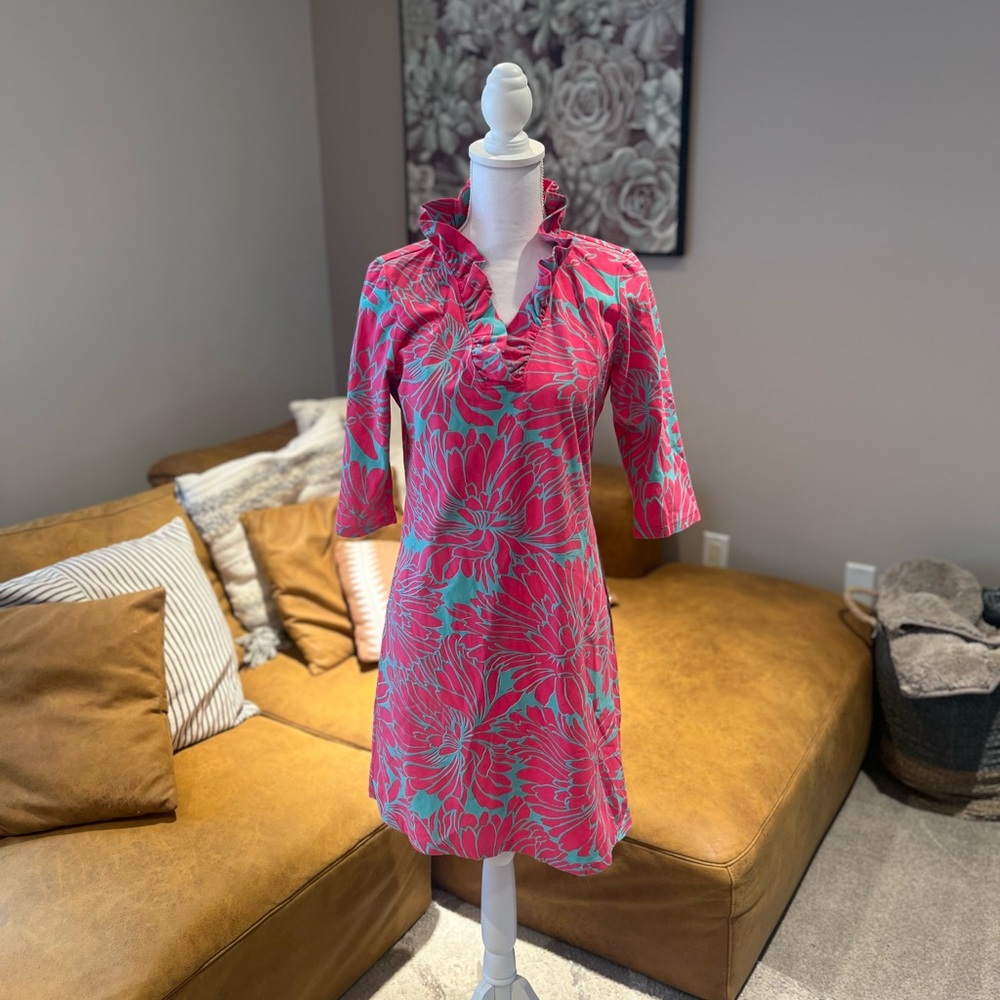Haley and The Hound Floral Pink and Blue Women's Dress